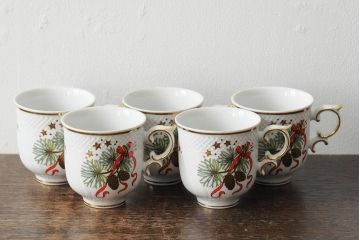 中古　ハンガリー　HOLLOHAZA(ホロハーザ)　Eva collection(エヴァコレクション)　カップ&ソーサー5客セット(洋食器)(R-043774)