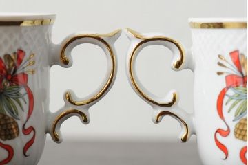 中古　ハンガリー　HOLLOHAZA(ホロハーザ)　Eva collection(エヴァコレクション)　カップ&ソーサー5客セット(洋食器)(R-043774)