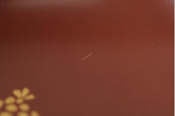 大正昭和初期　松ぼっくり松葉蒔絵　木製お椀6客(時代物漆器)(R-043776)