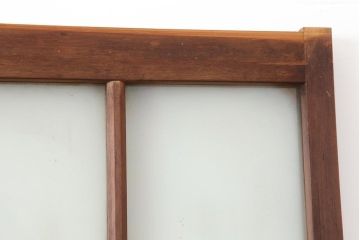 アンティーク建具　和レトロ　味わいとシンプルさが魅力のガラス戸2枚セット(引き戸、建具)(R-043779)