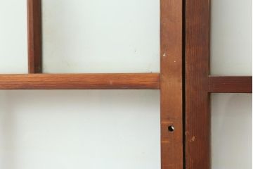 アンティーク建具　和レトロ　味わいとシンプルさが魅力のガラス戸2枚セット(引き戸、建具)(R-043779)