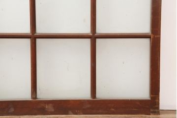 アンティーク建具　和レトロ　味わいとシンプルさが魅力のガラス戸2枚セット(引き戸、建具)(R-043779)