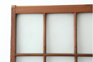アンティーク建具　和レトロ　味わいとシンプルさが魅力のガラス戸2枚セット(引き戸、建具)(R-043779)