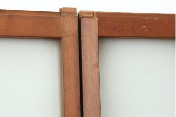 アンティーク建具　和レトロ　味わいとシンプルさが魅力のガラス戸2枚セット(引き戸、建具)(R-043779)