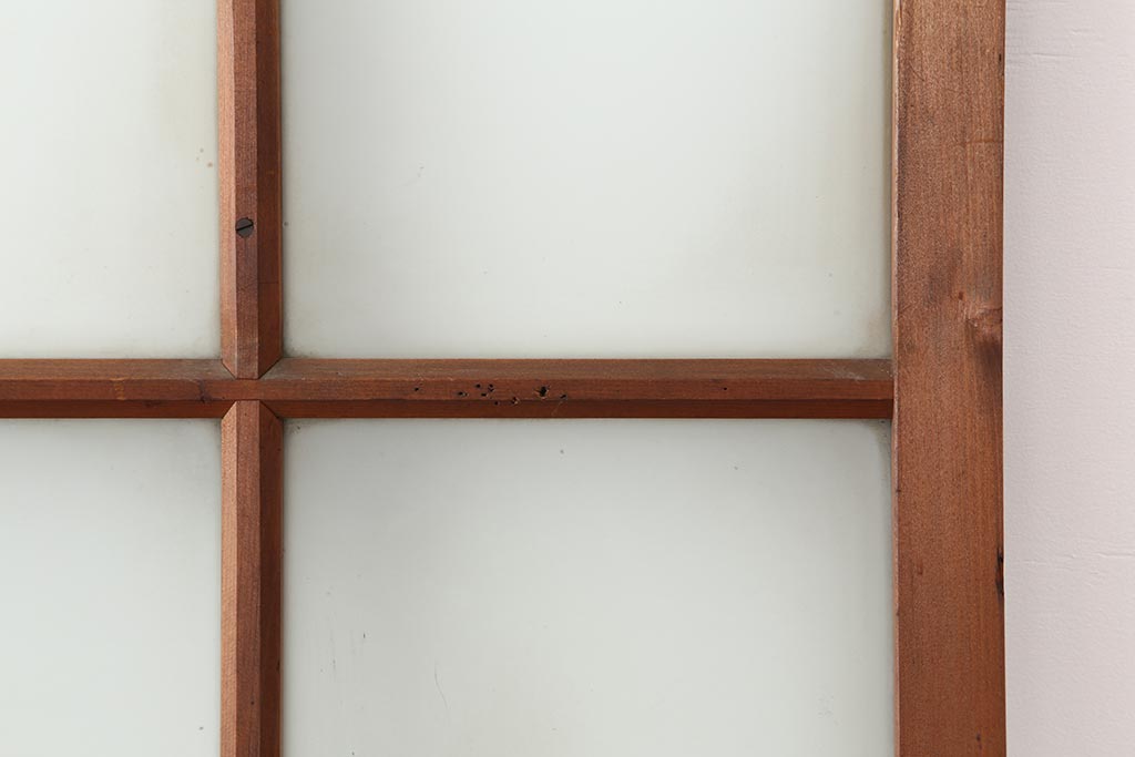 アンティーク建具　和レトロ　味わいとシンプルさが魅力のガラス戸2枚セット(引き戸、建具)(R-043779)