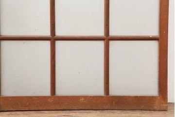 アンティーク建具　和レトロ　味わいとシンプルさが魅力のガラス戸2枚セット(引き戸、建具)(R-043779)
