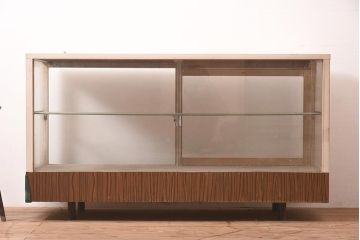 レトロ家具　シンプルなガラスケース(ショーケース、陳列棚)(R-043780)