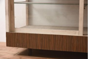 レトロ家具　シンプルなガラスケース(ショーケース、陳列棚)(R-043780)