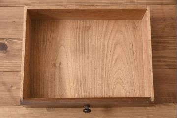 アンティーク家具　昭和初期　総ケヤキ材　結霜・ダイヤガラス　大正ロマンの雰囲気漂うガラス食器棚(キャビネット、収納棚、戸棚)(R-043781)