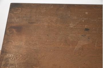 レトロ家具　ナラ材　使いこまれた味わいが魅力のシンプルな片袖デスク(ワークデスク、在宅ワーク、在宅用、片袖机)(R-043782)