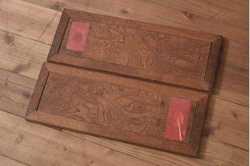 アンティーク家具　上手物!　総欅(ケヤキ)材・玉杢　中桐材　凝った造りの茶箪笥(茶棚、戸棚、飾り棚)(R-043783)