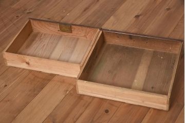 アンティーク家具　大正昭和初期　三方ケヤキ材　上手物　珍しいデザインのライティングビューロー(簿記机、在宅ワーク、在宅用ワークデスク、チェスト、収納棚)(R-0343784)