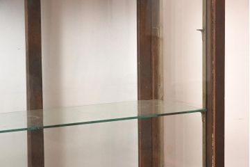 アンティーク家具　昭和初期　ナラ材　レトロな雰囲気漂うガラスケース(ショーケース、陳列棚、飾り棚)(R-043786)