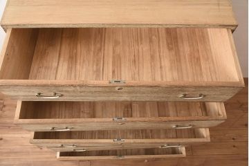 アンティーク家具　昭和中期　前面桐材　すっきりとした佇まいのシンプルな重ねタンス(衣装箪笥、和箪笥、引き出し、チェスト、桐箪笥、桐たんす)(R-043787)