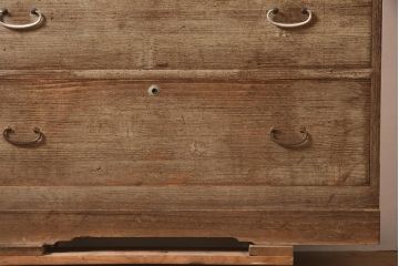 アンティーク家具　昭和中期　前面桐材　すっきりとした佇まいのシンプルな重ねタンス(衣装箪笥、和箪笥、引き出し、チェスト、桐箪笥、桐たんす)(R-043787)