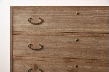 アンティーク家具　昭和中期　前面桐材　すっきりとした佇まいのシンプルな重ねタンス(衣装箪笥、和箪笥、引き出し、チェスト、桐箪笥、桐たんす)(R-043788)