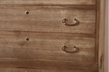 アンティーク家具　昭和中期　前面桐材　すっきりとした佇まいのシンプルな重ねタンス(衣装箪笥、和箪笥、引き出し、チェスト、桐箪笥、桐たんす)(R-043788)