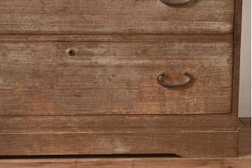 アンティーク家具　昭和中期　前面桐材　すっきりとした佇まいのシンプルな重ねタンス(衣装箪笥、和箪笥、引き出し、チェスト、桐箪笥、桐たんす)(R-043788)