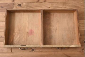 レトロ家具　昭和中期　ナラ材　栓材　明るい木色があたたかみを感じる平机(デスク、ワークデスク、在宅ワーク、在宅用)(R-043789)