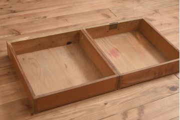 レトロ家具　昭和中期　ナラ材　栓材　明るい木色があたたかみを感じる平机(デスク、ワークデスク、在宅ワーク、在宅用)(R-043789)