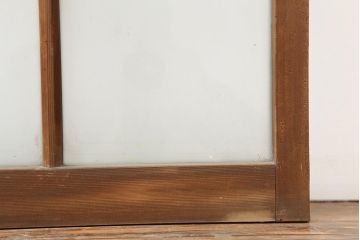 アンティーク建具　和レトロ　味わいとシンプルさが魅力のガラス戸2枚セット(引き戸、建具)(R-043790)