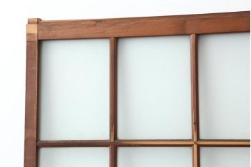 アンティーク建具　和レトロ　味わいとシンプルさが魅力のガラス戸2枚セット(引き戸、建具)(R-043790)