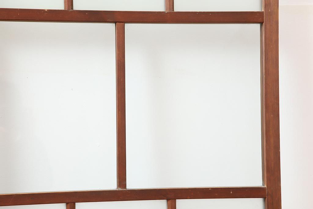 アンティーク建具　和レトロ　味わいとシンプルさが魅力のガラス戸2枚セット(引き戸、建具)(R-043790)