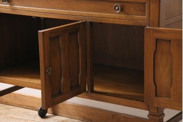 ヴィンテージ家具　DREXEL HERITAGE(ドレクセルヘリテイジ)　Triune(トライユン)　キャスター付きサービス台(サーバー、キャビネット、作業台、収納棚、ビンテージ)(R-043791)