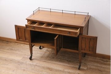 ヴィンテージ家具　DREXEL HERITAGE(ドレクセルヘリテイジ)　Triune(トライユン)　キャスター付きサービス台(サーバー、キャビネット、作業台、収納棚、ビンテージ)(R-043791)