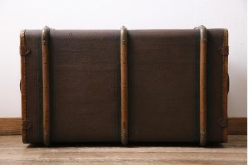 アンティーク　和製アンティーク　大正昭和初期　宝箱のようなデザインがお洒落なトランク(鞄、カバン、収納、ディスプレイ)(R-043794)