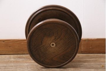 古民具　昭和初期　栓材　レトロな雰囲気漂う扇風機台(花台、ターンテーブル)(R-043798)