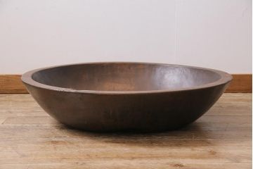 古民具　骨董　和製アンティーク　大正昭和初期　木製のこね鉢(木鉢)(R-043800)