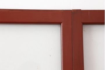 ビンテージ建具　温もりあふれる空間づくりにおすすめな暖色のガラス戸4枚セット(引き戸、建具)(R-043804)