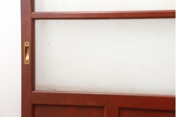 ビンテージ建具　温もりあふれる空間づくりにおすすめな暖色のガラス戸4枚セット(引き戸、建具)(R-043804)