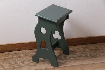 アンティーク家具　和製アンティーク　昭和中期　ペイントカラーがお洒落なピアノスツール(椅子、花台、飾り台)(R-043805)