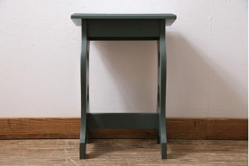 アンティーク家具　和製アンティーク　昭和中期　ペイントカラーがお洒落なピアノスツール(椅子、花台、飾り台)(R-043805)