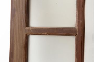 アンティーク建具　ヒノキ材　クラシカルなお部屋にも合う昭和初期の木製ドア(ガラス扉、建具)(R-043808)