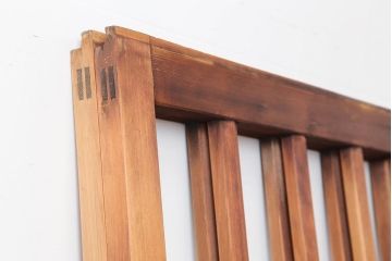 アンティーク建具　昭和レトロ　ヒノキ材　和モダンスタイルにもおすすめな引き戸2枚セット(建具)(R-043809)