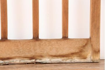 アンティーク建具　昭和レトロ　ヒノキ材　和モダンスタイルにもおすすめな引き戸2枚セット(建具)(R-043809)