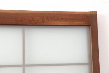 ビンテージ建具　すりガラス　和レトロな空間づくりにおすすめなガラス障子戸2枚セット(ガラス戸、引き戸、建具)(R-043810)