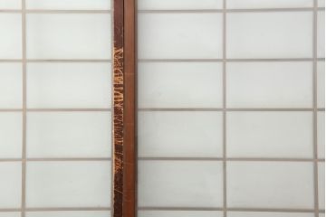ビンテージ建具　すりガラス　和レトロな空間づくりにおすすめなガラス障子戸2枚セット(ガラス戸、引き戸、建具)(R-043810)