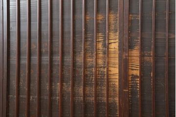 アンティーク建具　古民家スタイルや趣のある和空間におすすめな板戸4枚セット(格子戸)(R-043812)