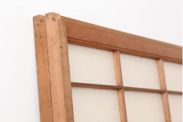 ビンテージ建具　杉材　和レトロな空間づくりにおすすめな障子戸2枚セット(引き戸、建具)(R-043813)