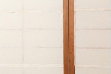 ビンテージ建具　杉材　和レトロな空間づくりにおすすめな障子戸2枚セット(引き戸、建具)(R-043813)