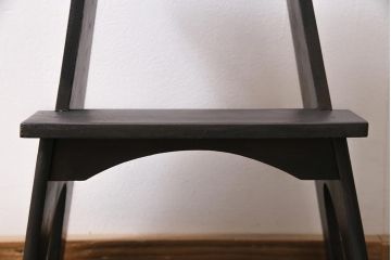 アンティーク雑貨　和製アンティーク　昭和初期　ペイントカラーが格好良い踏み台(ステップ、飾り台、花台)(R-043815)