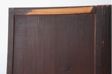 アンティーク建具　古民家スタイルや趣のある和空間におすすめな板戸2枚セット(格子戸)(R-043818)