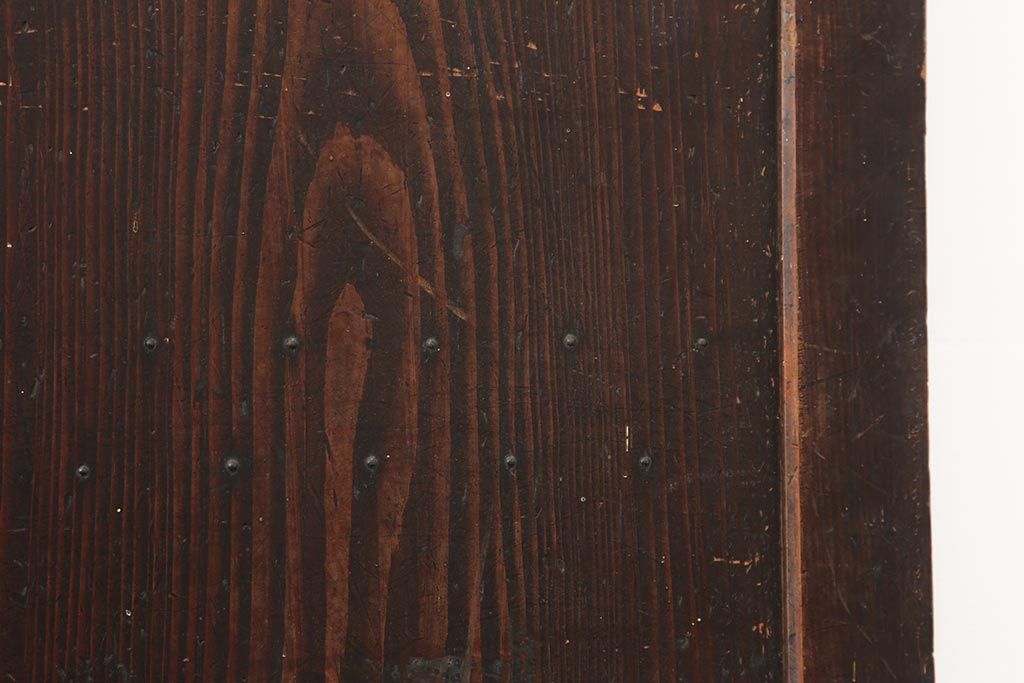 アンティーク建具　古民家スタイルや趣のある和空間におすすめな板戸2枚セット(格子戸)(R-043818)