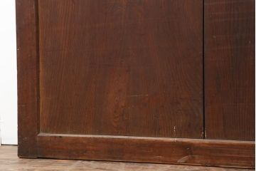 アンティーク建具　古民家スタイルや趣のある和空間におすすめな板戸2枚セット(格子戸)(R-043818)