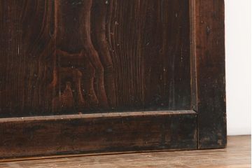 アンティーク建具　古民家スタイルや趣のある和空間におすすめな板戸2枚セット(格子戸)(R-043818)