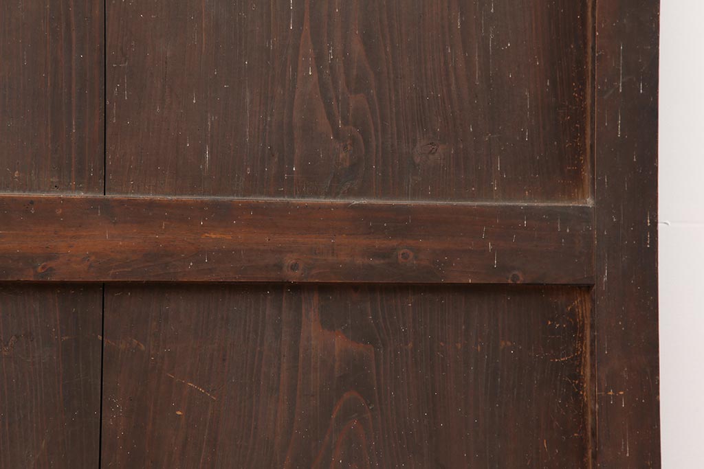 アンティーク建具　古民家スタイルや趣のある和空間におすすめな板戸2枚セット(格子戸)(R-043818)